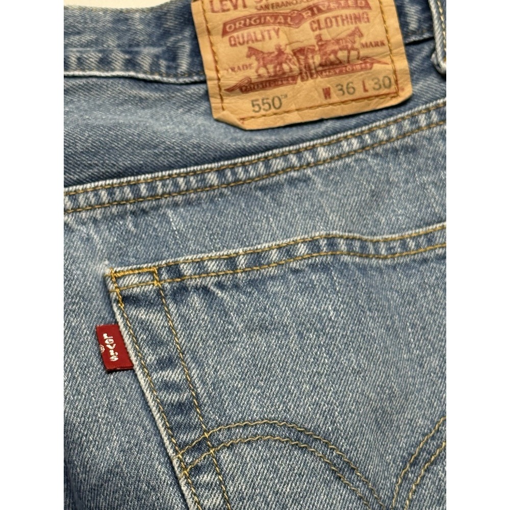 Vintage Levis 550 90s Jeans 36x30 USA Straight Leg Blue denim Y2K Grunge - Picture 12 of 16